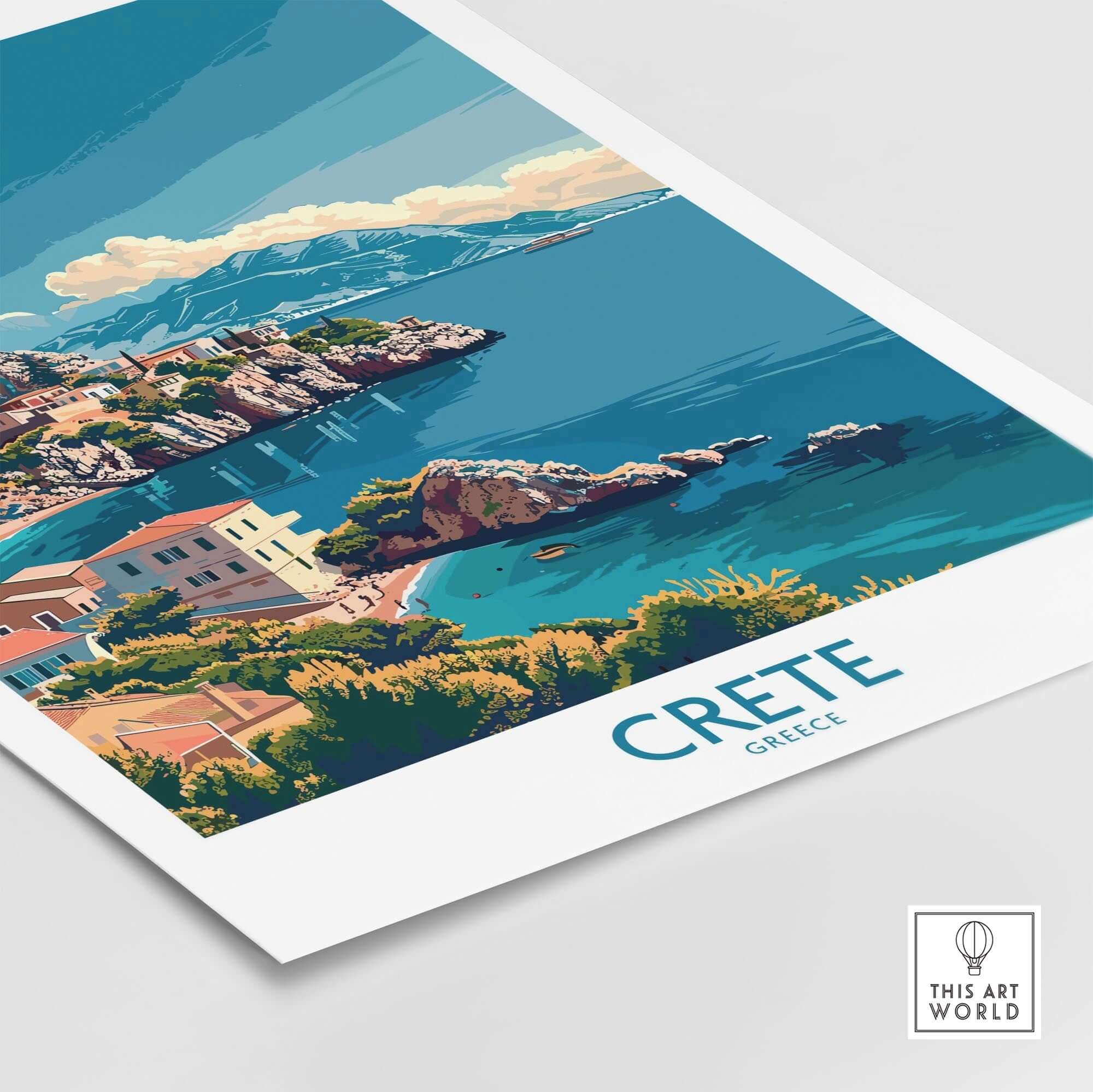 Crete Island - Travel Print showcasing vibrant scenery and culture of Crete, Greece, perfect for home decor.