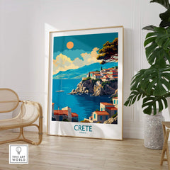 Crete Wall Art Print showcasing a vibrant depiction of the island's beauty and Mediterranean charm.