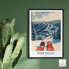 Deer Valley Wall Art capturing a snowy mountain scene, perfect for adding a winter vibe to your home decor.
