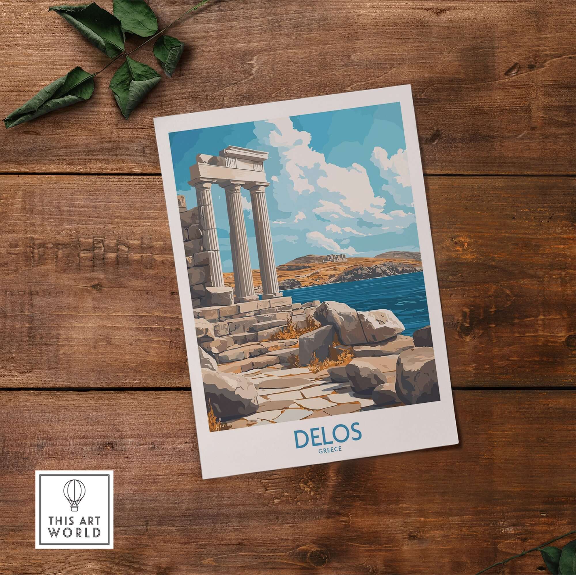 Delos Wall Art Print Greece showcasing stunning views of the Delos landscape and architecture.