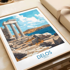 Delos Wall Art Print Greece depicting stunning architecture and landscape views of Delos island in Greece.