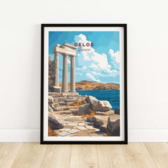 Delos Wall Art featuring ancient columns and scenic views of Greece, perfect for home decor.