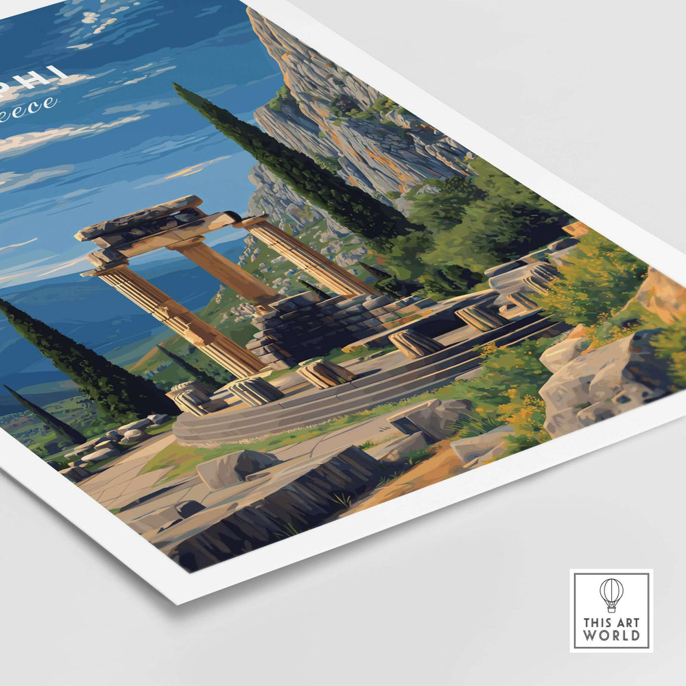 Delphi Print | Historic Greek Wall Decor showcasing ancient ruins and lush landscape of Delphi.