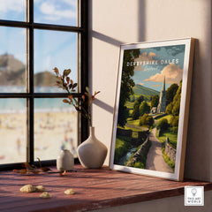 Derbyshire Dales Art Print - English Village Print - Rural Church Art - Peak District Scenery Wall Art.