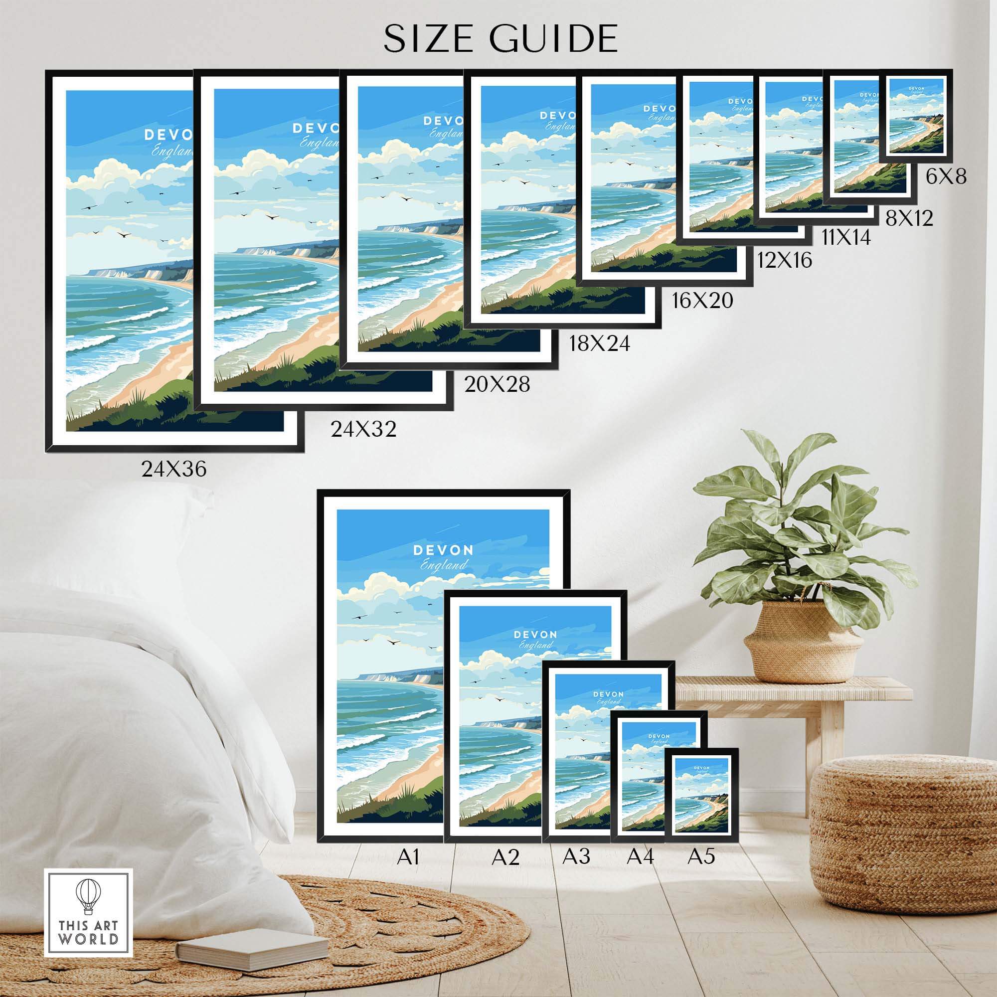 Devon Travel Print part of our best collection or travel posters and prints - This Art World