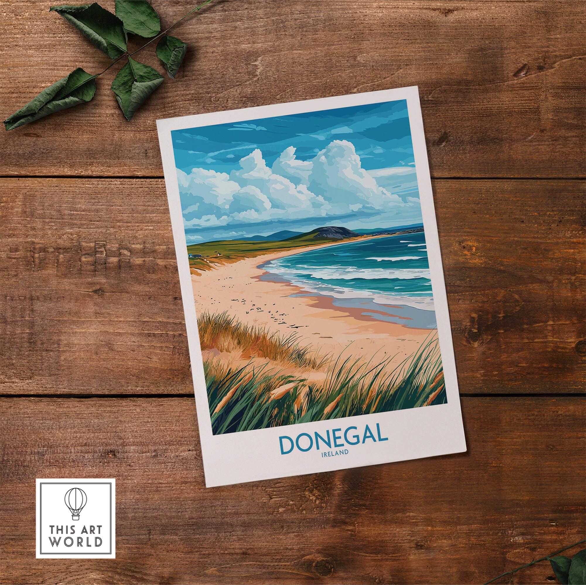 Donegal Print showcasing the scenic beauty of Ireland's coastline and landscape, perfect for travel lovers.