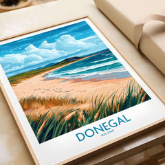 Donegal Print showcasing the scenic beauty of Ireland's Wild Atlantic Way with vibrant colors and landscapes.