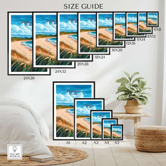 Donegal Wall Art size guide showcasing various print sizes for displaying stunning Donegal landscapes.