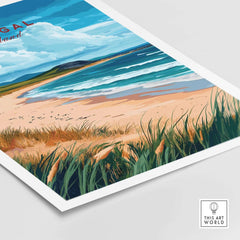 Donegal Wall Art poster print showcasing the stunning coastal landscape of Donegal, Ireland, with vibrant colors.