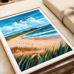 Donegal Wall Art featuring a beautiful beach scene in Ireland, capturing the essence of Donegal's stunning landscapes.