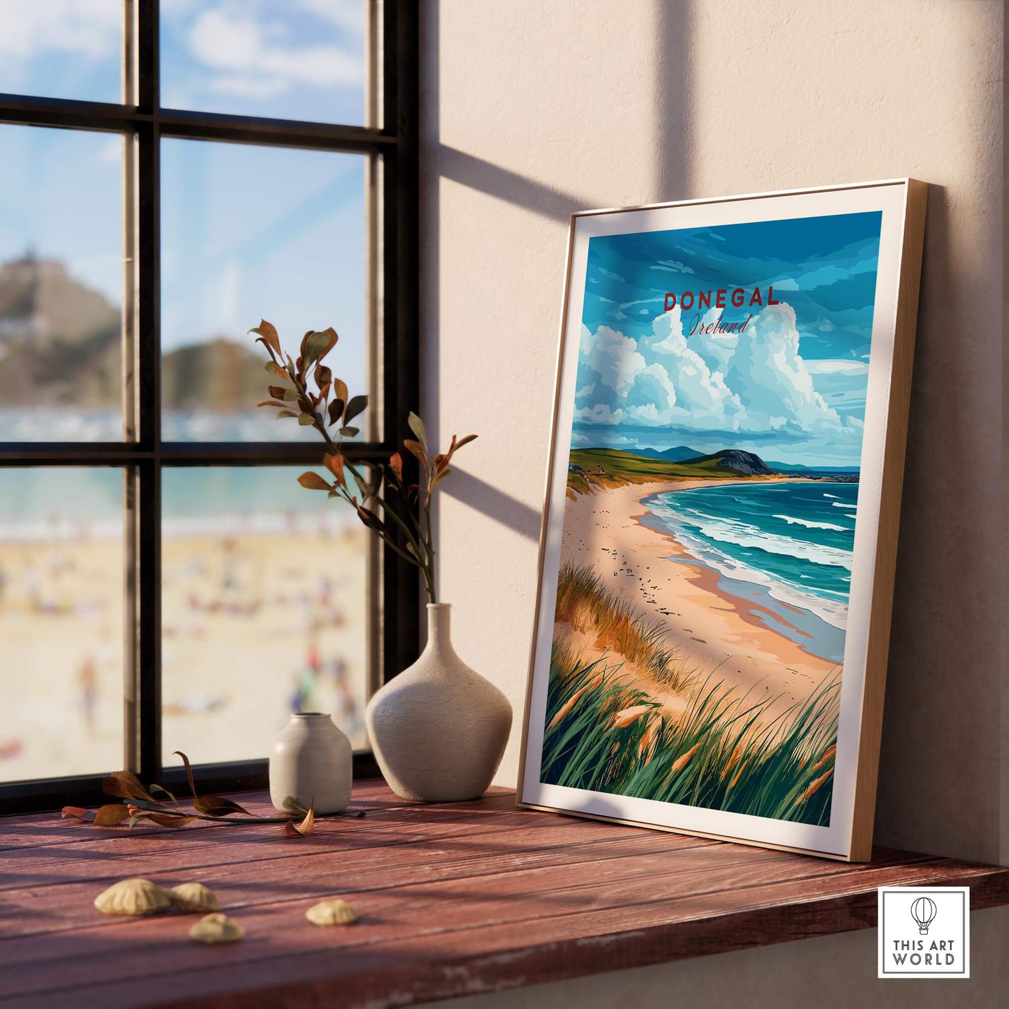 Donegal Wall Art featuring a beautiful coastal landscape by the beach, bringing the essence of Ireland into your home.