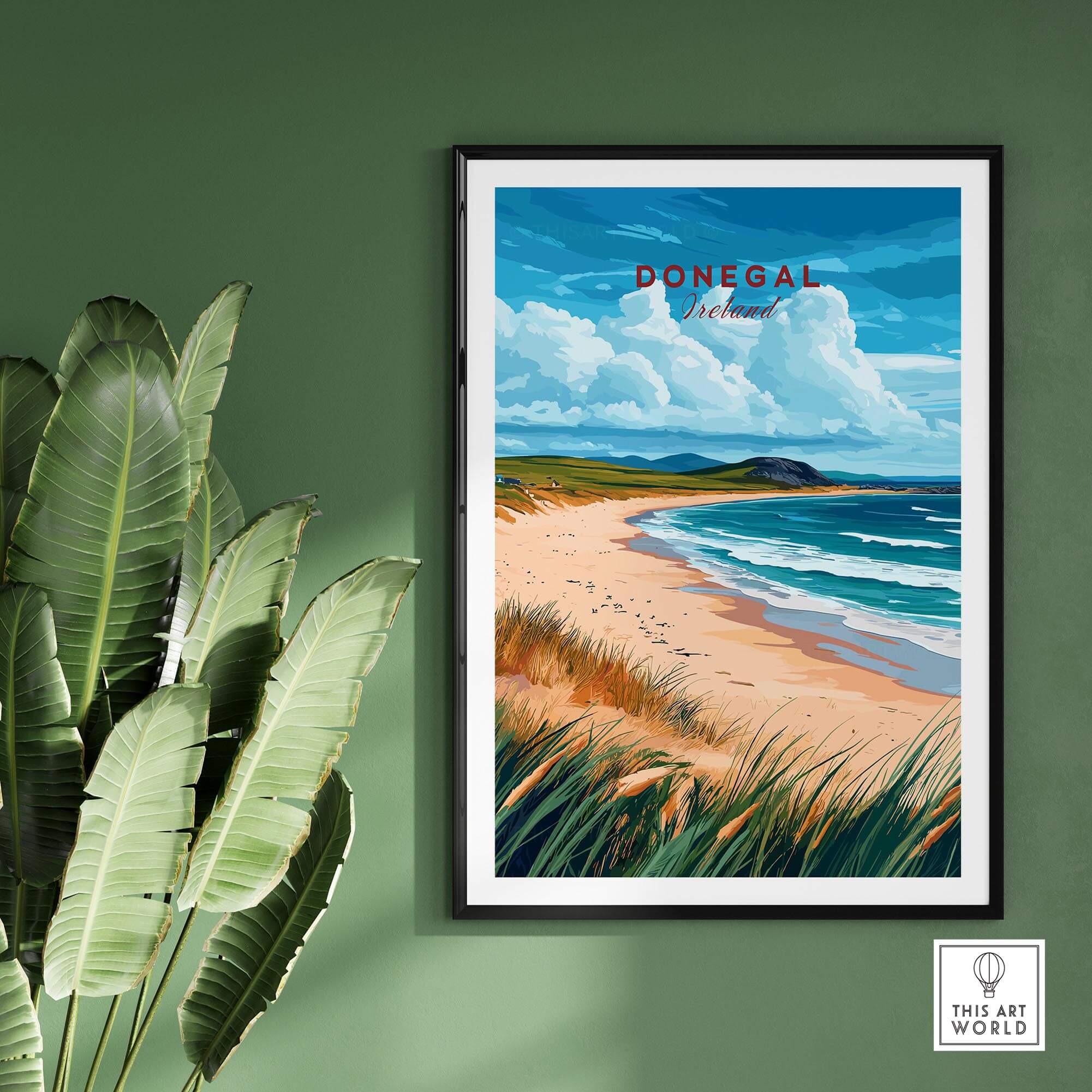 Donegal Wall Art featuring a scenic view of Donegal's beaches and grassy dunes, capturing Ireland's natural beauty.