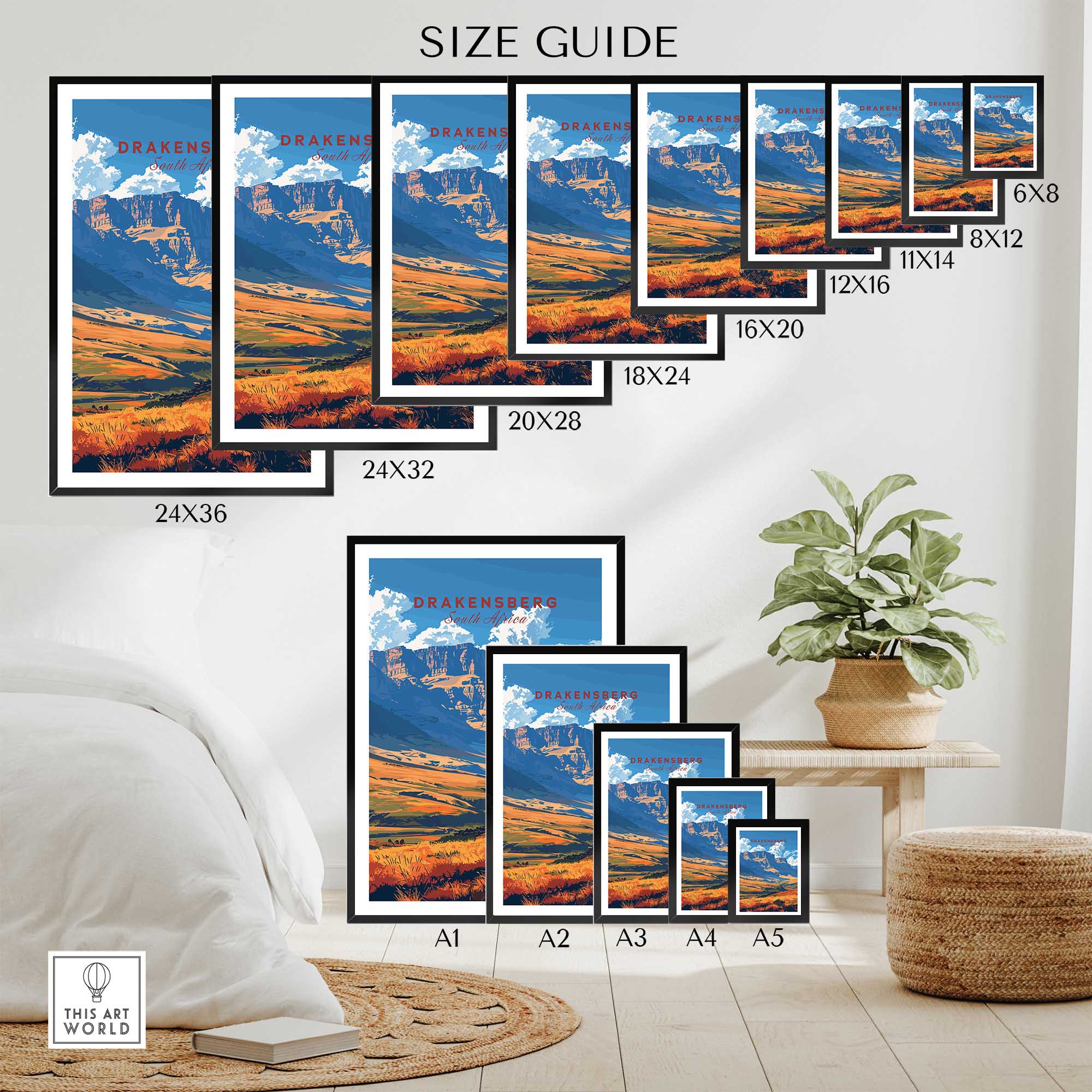 Drakensberg South Africa Poster-This Art World