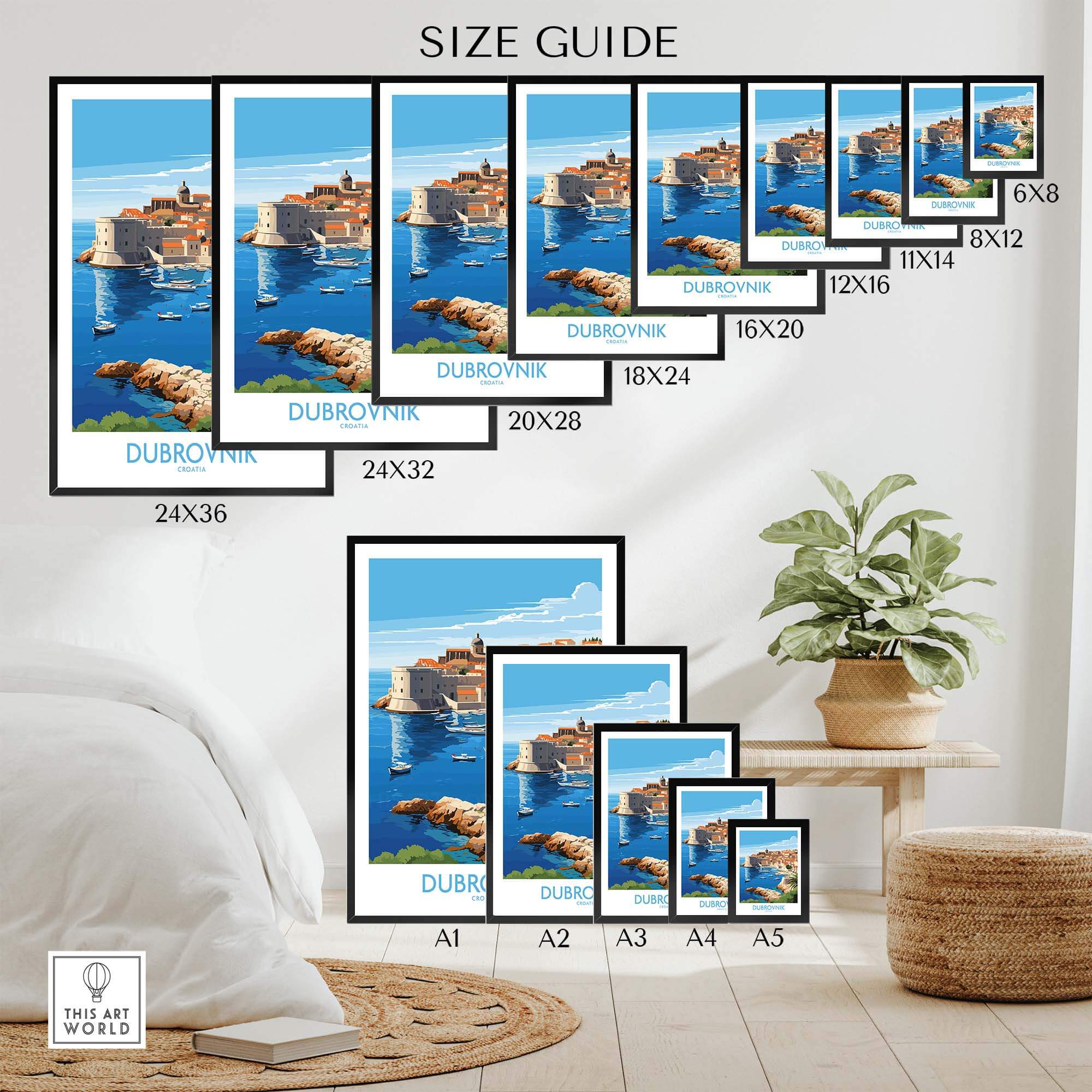 Dubrovnik Croatia Print view our best collection or travel posters and prints - ThisArtWorld