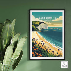 Eastbourne Wall Art featuring the beautiful coastline of Eastbourne, England, perfect for coastal home decor.