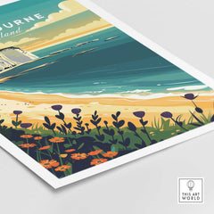 Eastbourne Wall Art showcasing the beautiful coastal landscape of Eastbourne, UK with floral details.