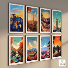 Edinburgh Travel Print showcasing Edinburgh in a vibrant wall art collection featuring global destinations.