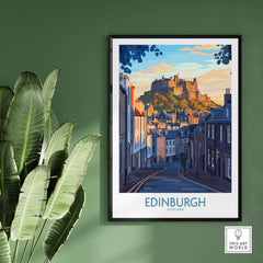 Edinburgh Wall Art Print featuring Edinburgh castle, perfect for adding elegance to home decor.
