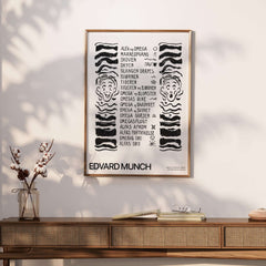 Edvard Munch Art Print - Table of Contents Alpha Omega Series Print Art Institute of Chicago Poster in black and white.