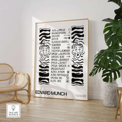 Edvard Munch Art Print - Table of Contents Alpha Omega Series Print Art Institute of Chicago Poster displayed on a wall.