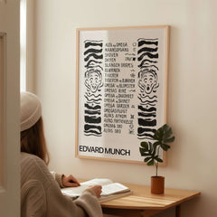 Edvard Munch Art Print - Table of Contents Alpha Omega Series Print Art Institute of Chicago Poster displayed on a wall.