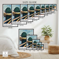 Edvard Munch Art Print - The Girls on the Bridge 1927 Painting - Museum Poster size guide with examples