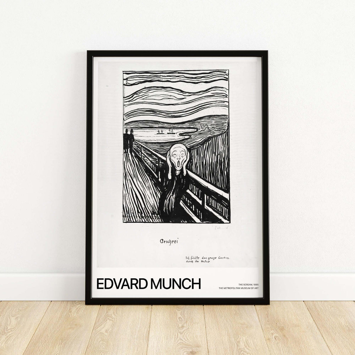 Edvard Munch The Scream 1895 Lithograph Art Print Expressionist Poster framed on wall