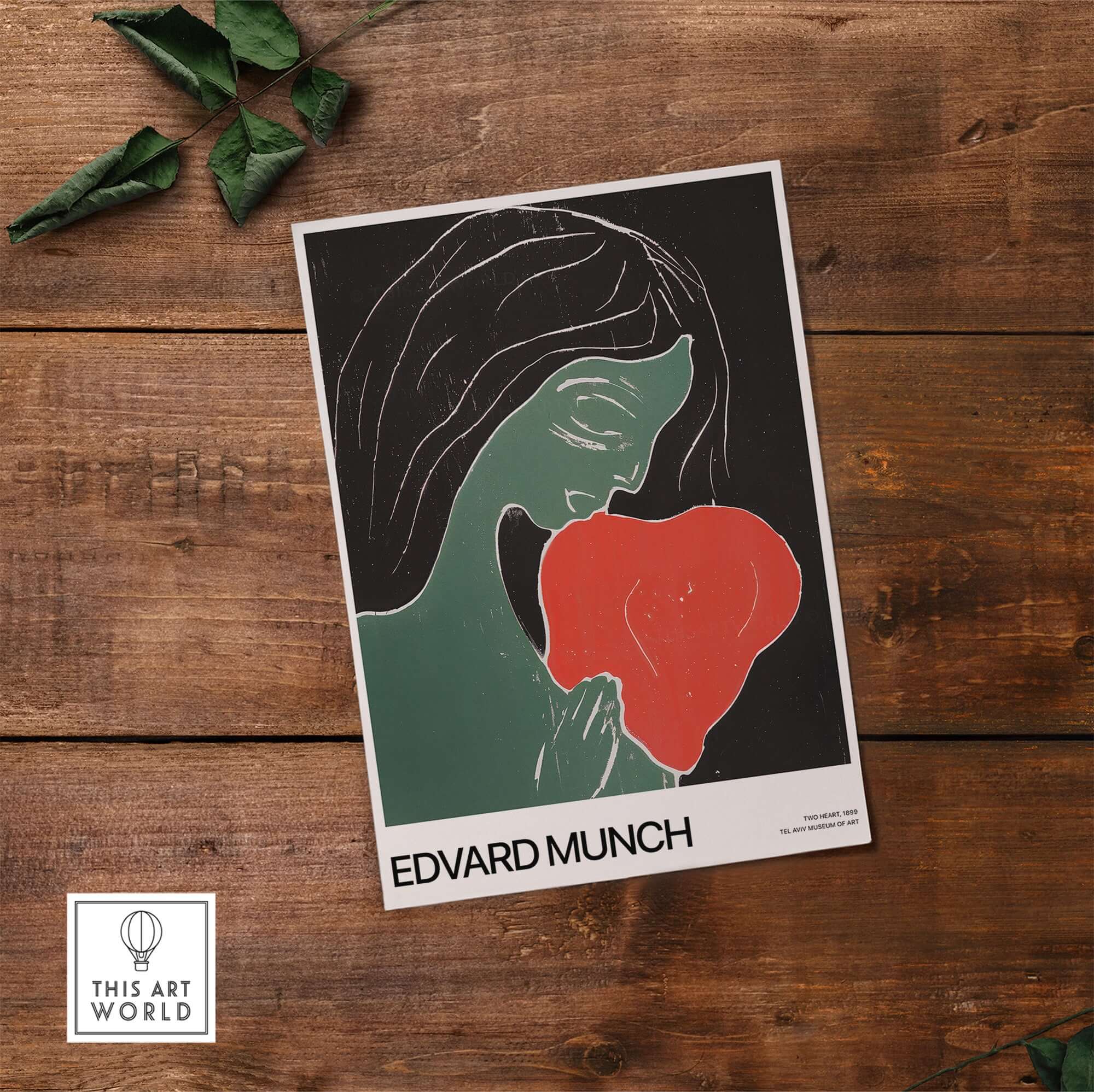 Edvard Munch Art Print - Edvard Munch Two Heart c1899 Woodcut - Symbolist Love Poster