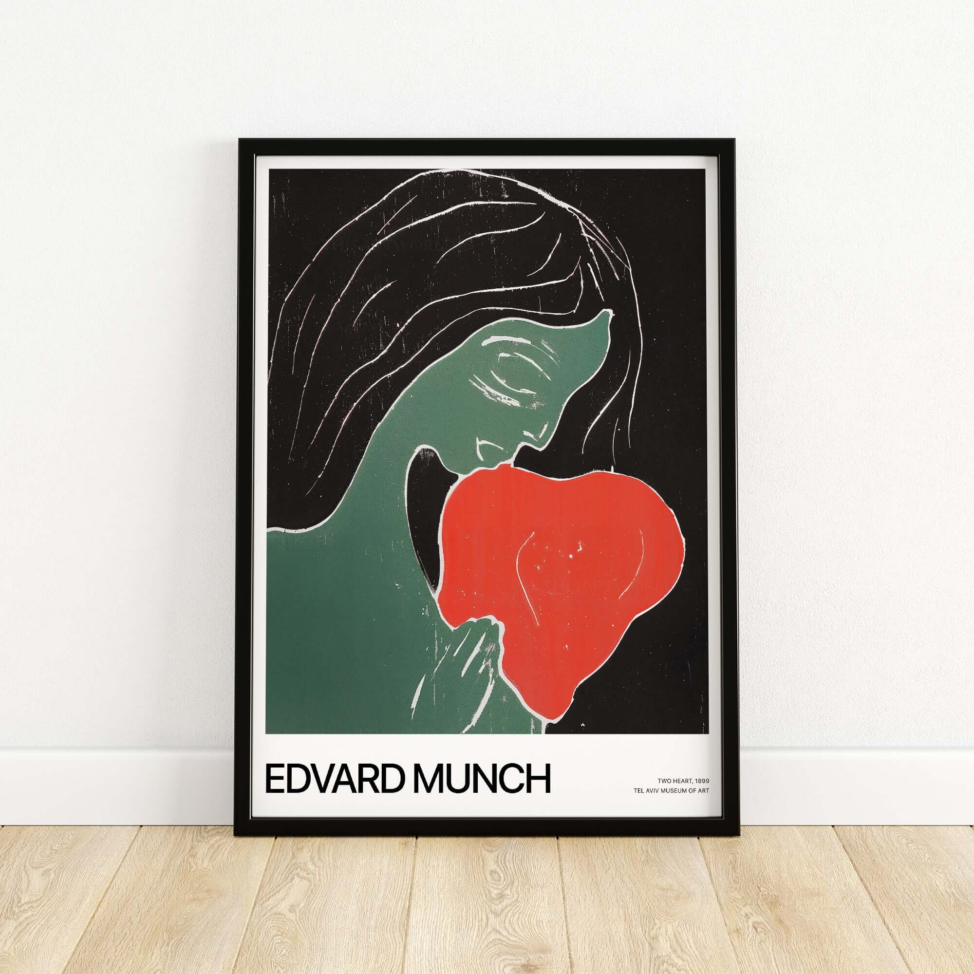 Edvard Munch Art Print - Edvard Munch Two Heart c1899 Woodcut - Symbolist Love Poster