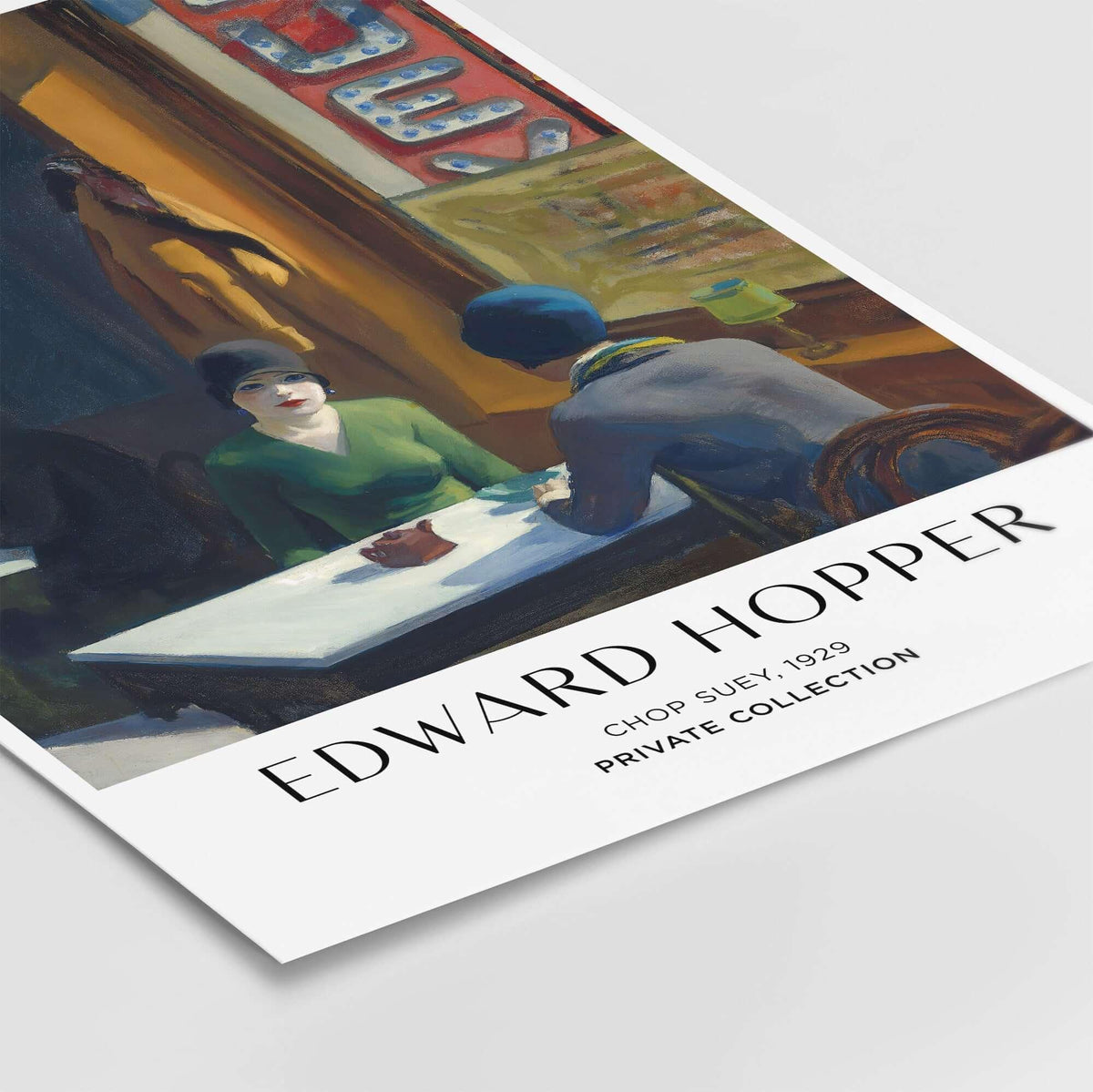 Edward Hopper Chop Suey 1929 Art Print Poster - Urban Restaurant Scene featuring two women in a vibrant café setting.