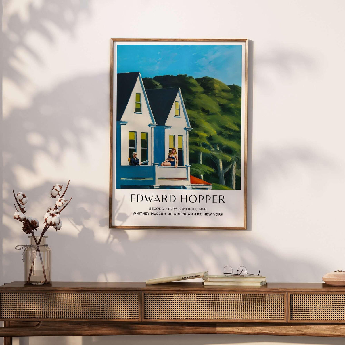 Edward Hopper Second Story Sunlight 1960 Art Print - Whitney Museum in a stylish room setup.