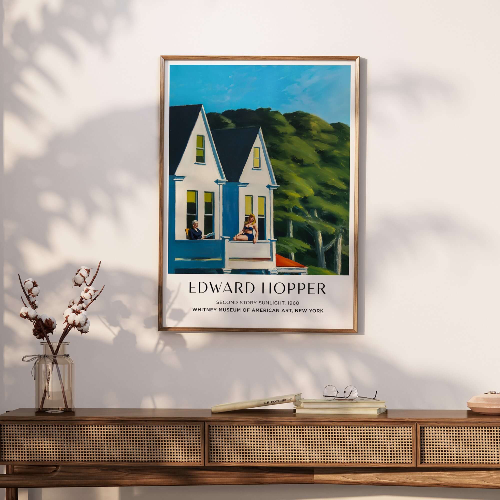 Edward Hopper Second Story Sunlight 1960 Art Print - Whitney Museum in a stylish room setup.