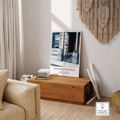 Edward Hopper Summertime 1943 Delaware Art Museum Art Print displayed in a modern living room setting.