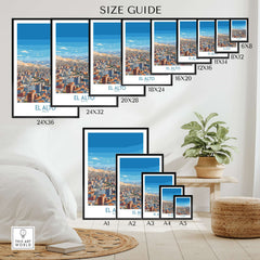 El Alto Bolivia Skyline Vista Wall Art - South American Cityscape Poster Size Guide with various frame options