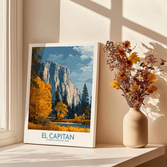 El Capitan Wall Art – California Sierra Nevada Autumn Landscape Print featuring El Capitan in Yosemite National Park.