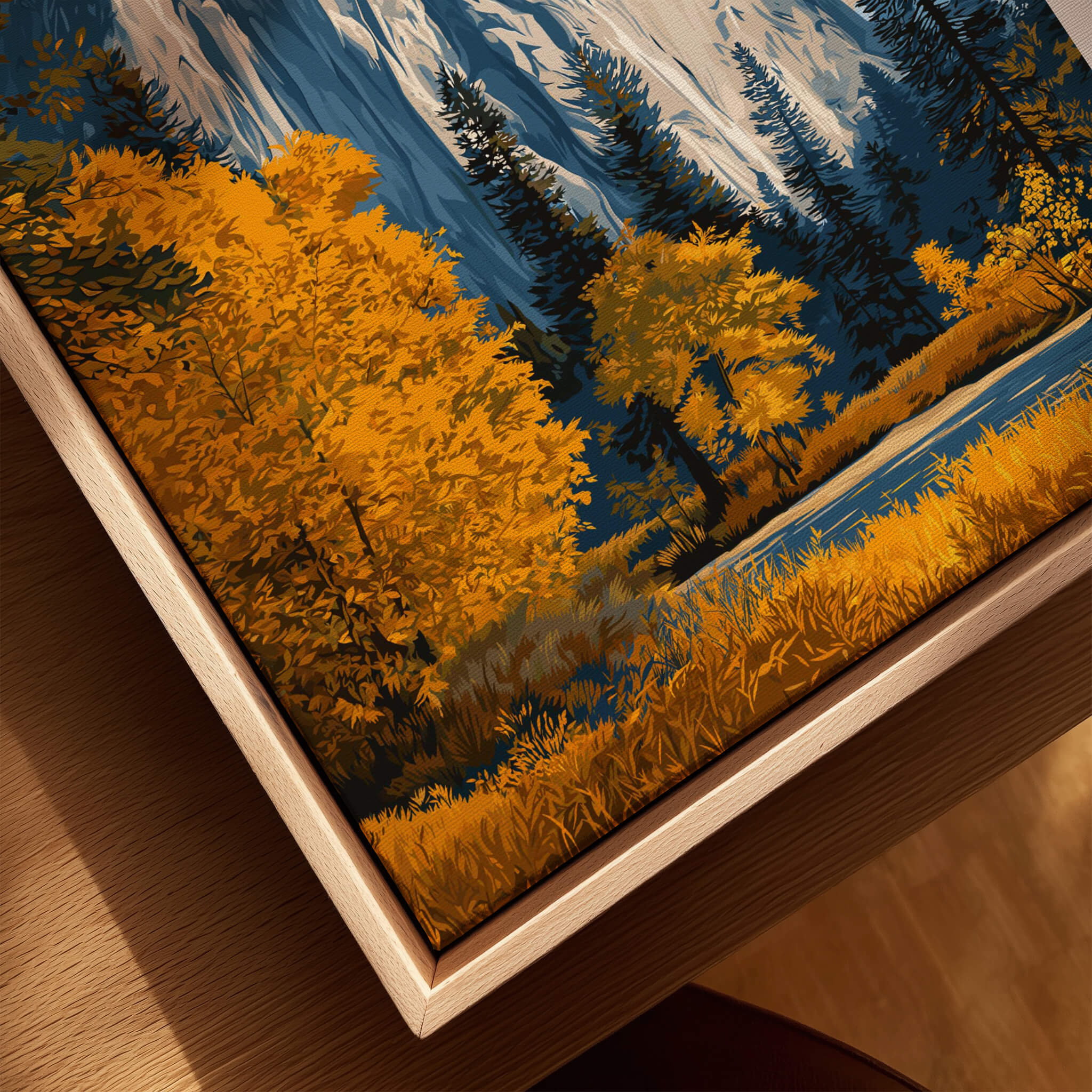 El Capitan Travel Poster – Yosemite National Park Granite Monolith Art featuring vibrant autumn foliage and mountain scenery.