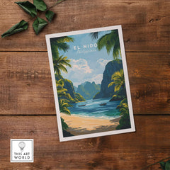 El Nido Travel Print showcasing lush landscapes and clear waters of El Nido, Philippines.