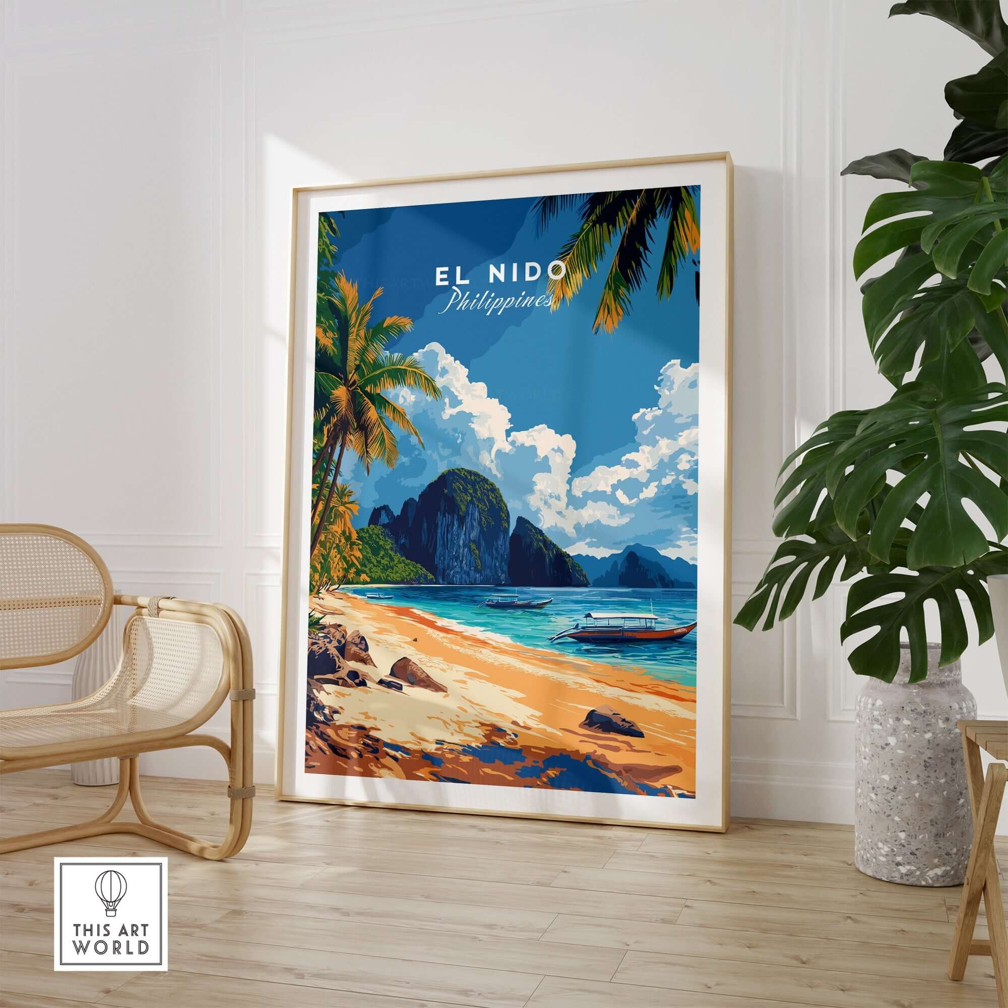 El Nido Wall Art Philippines showcasing vibrant colors and stunning design that captures the beauty of El Nido.