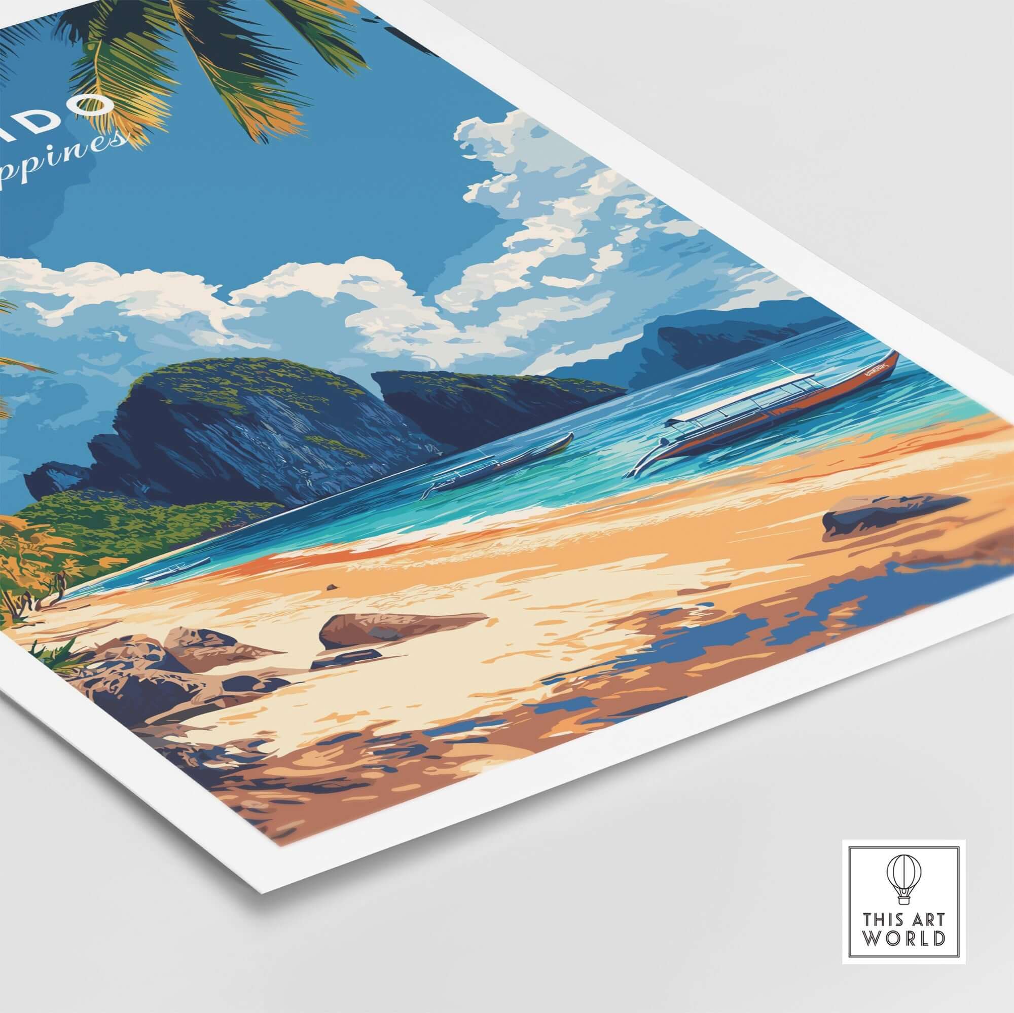 El Nido Wall Art Philippines featuring vibrant beach scenery and tropical landscape.