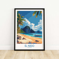 El Nido Wall Art Print Philippines showcasing beautiful beaches and tropical scenery.