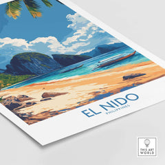 El Nido Wall Art Print Philippines showcasing stunning beaches and blue ocean scenery.