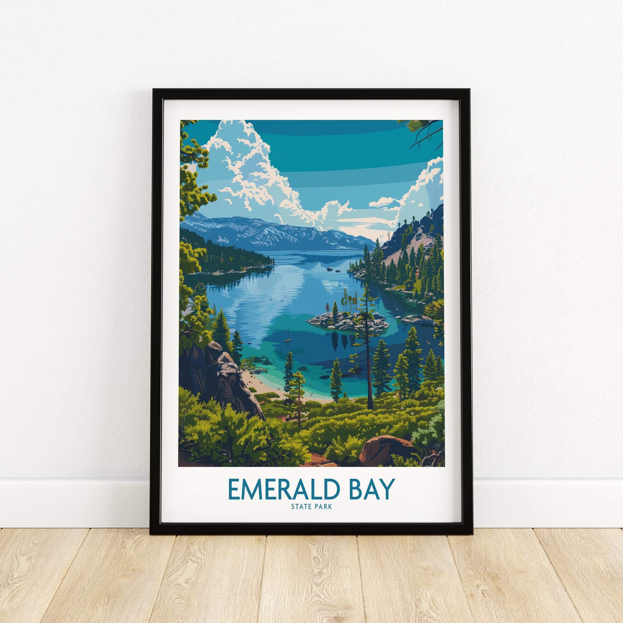 Emerald Bay Wall Art Print - State Park showcasing the stunning view of Emerald Bay and Lake Tahoe.