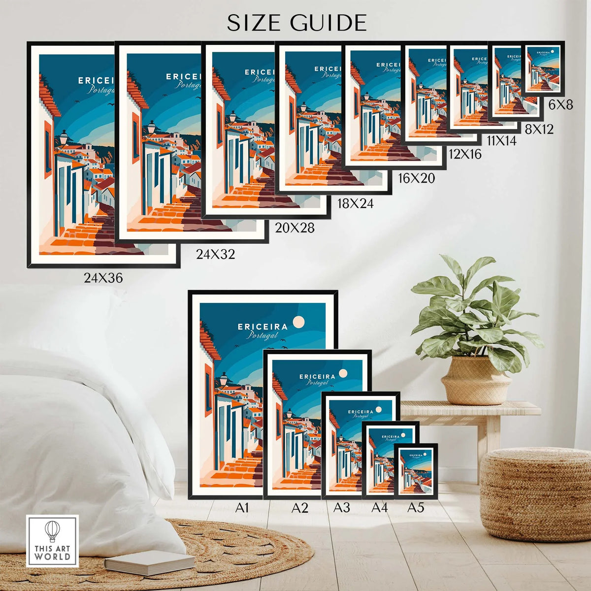 Ericeira Travel Poster part of our best collection or travel posters and prints - This Art World