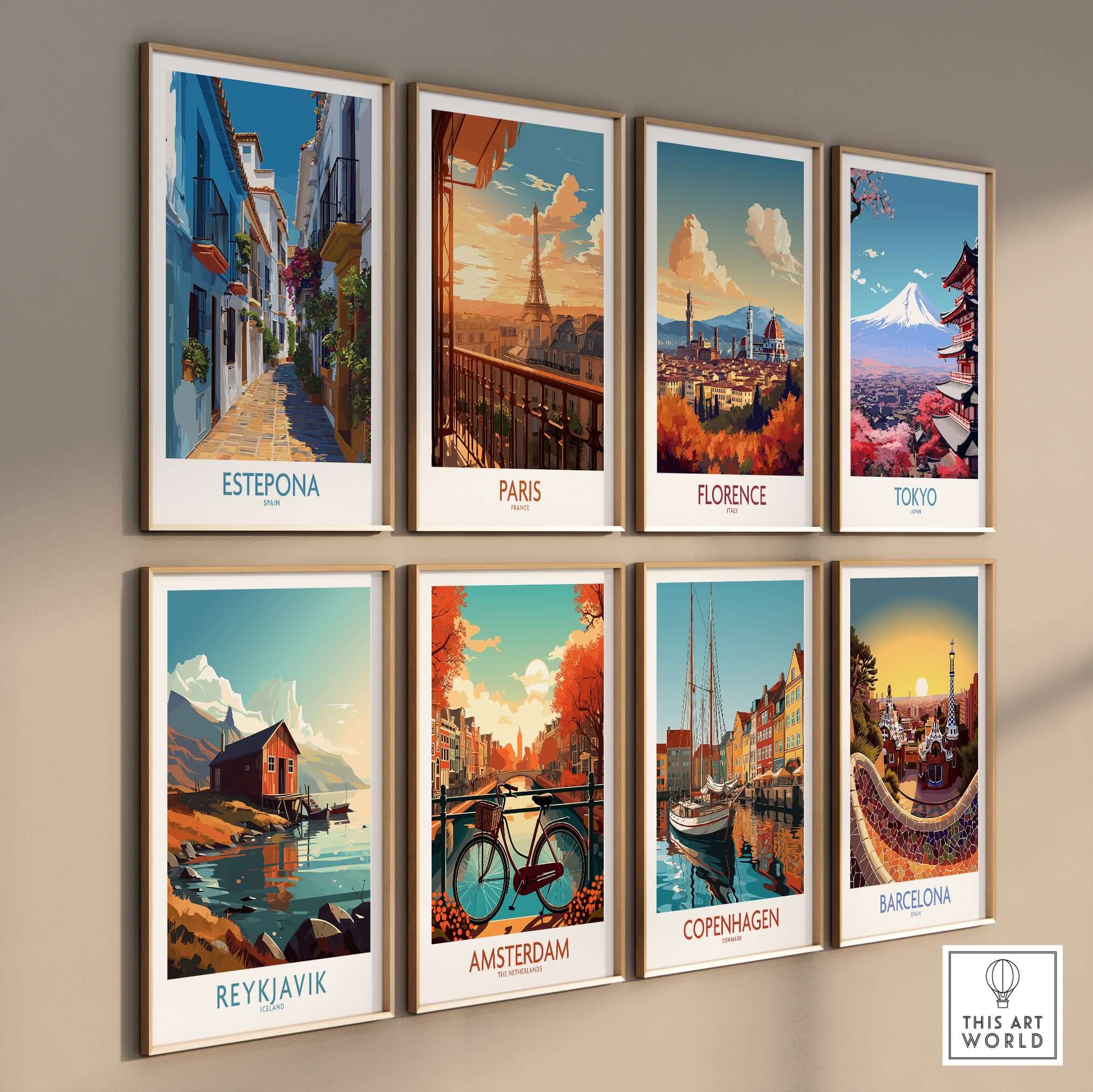 Estepona Spain Art Print | Spanish Architecture Poster displayed among other city art prints.