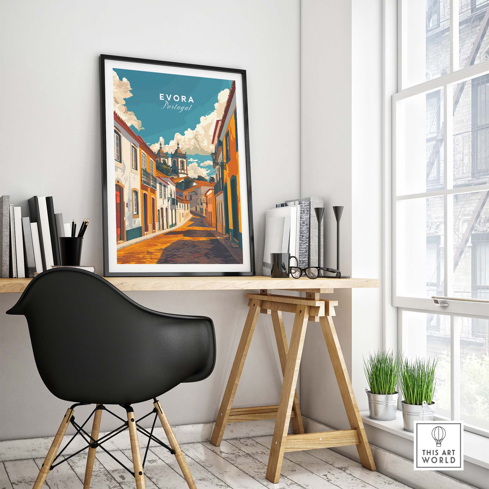 Evora Poster Portugal part of our best collection or travel posters and prints - This Art World
