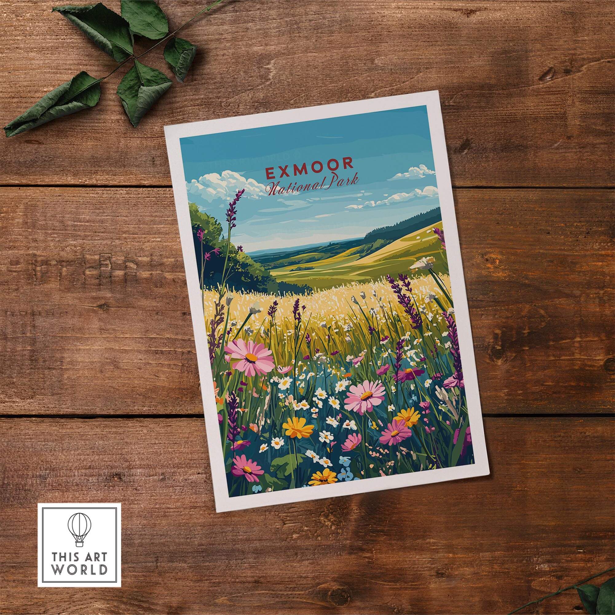 Exmoor National Park Wall Art featuring vibrant wildflowers and scenic landscapes.