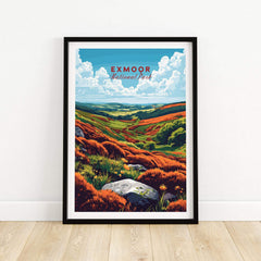 Exmoor Print National Park wall art featuring vibrant landscapes of the UK National Parks.