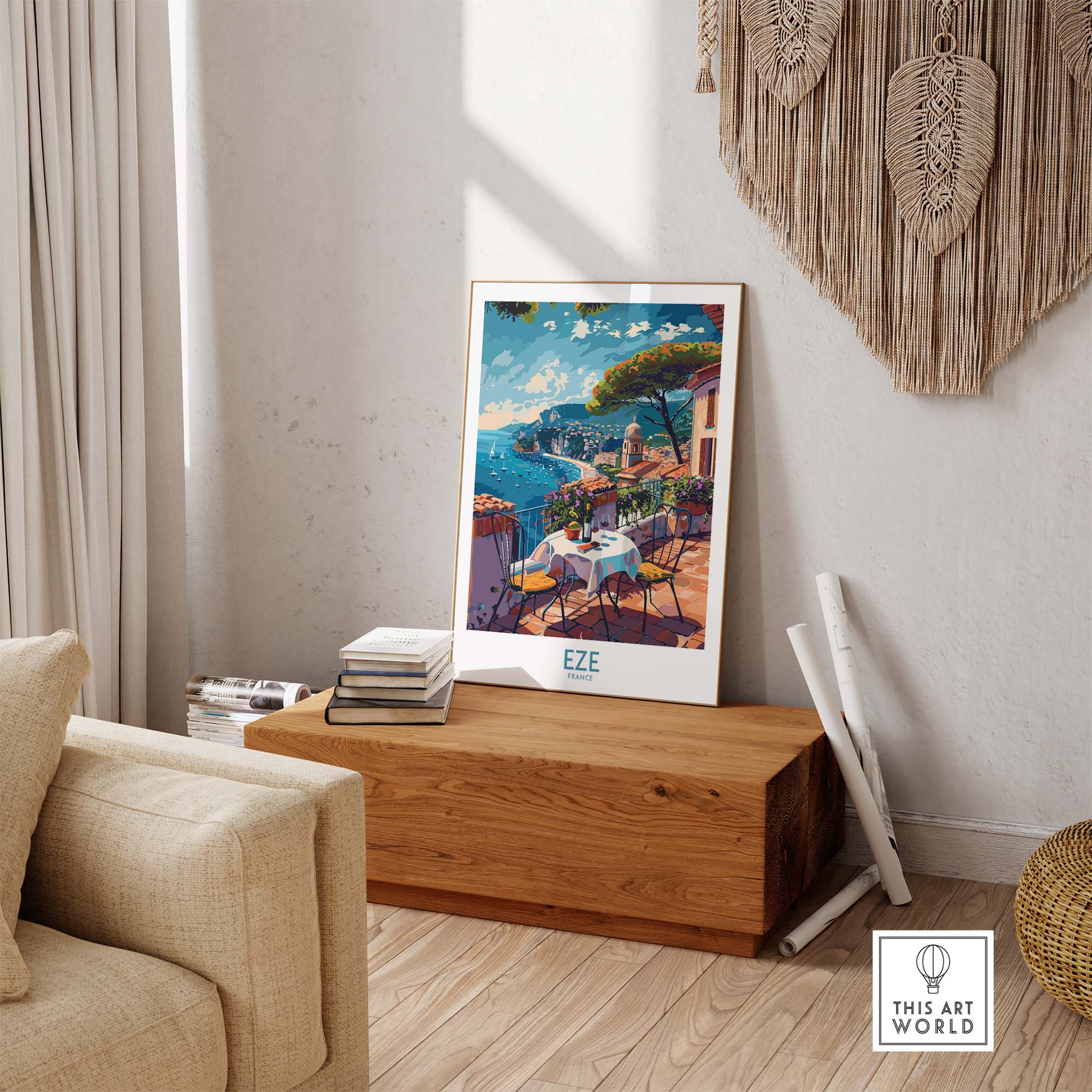 Eze France Wall Art Print - Stylish Home Decor for a Touch of French Elegance