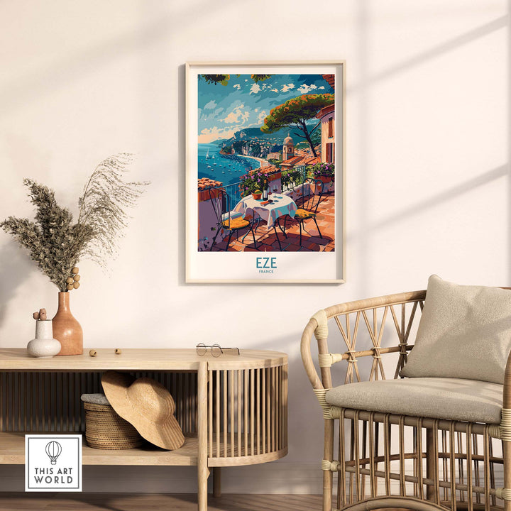 Eze France Wall Art Print - Stylish Home Decor for a Touch of French Elegance