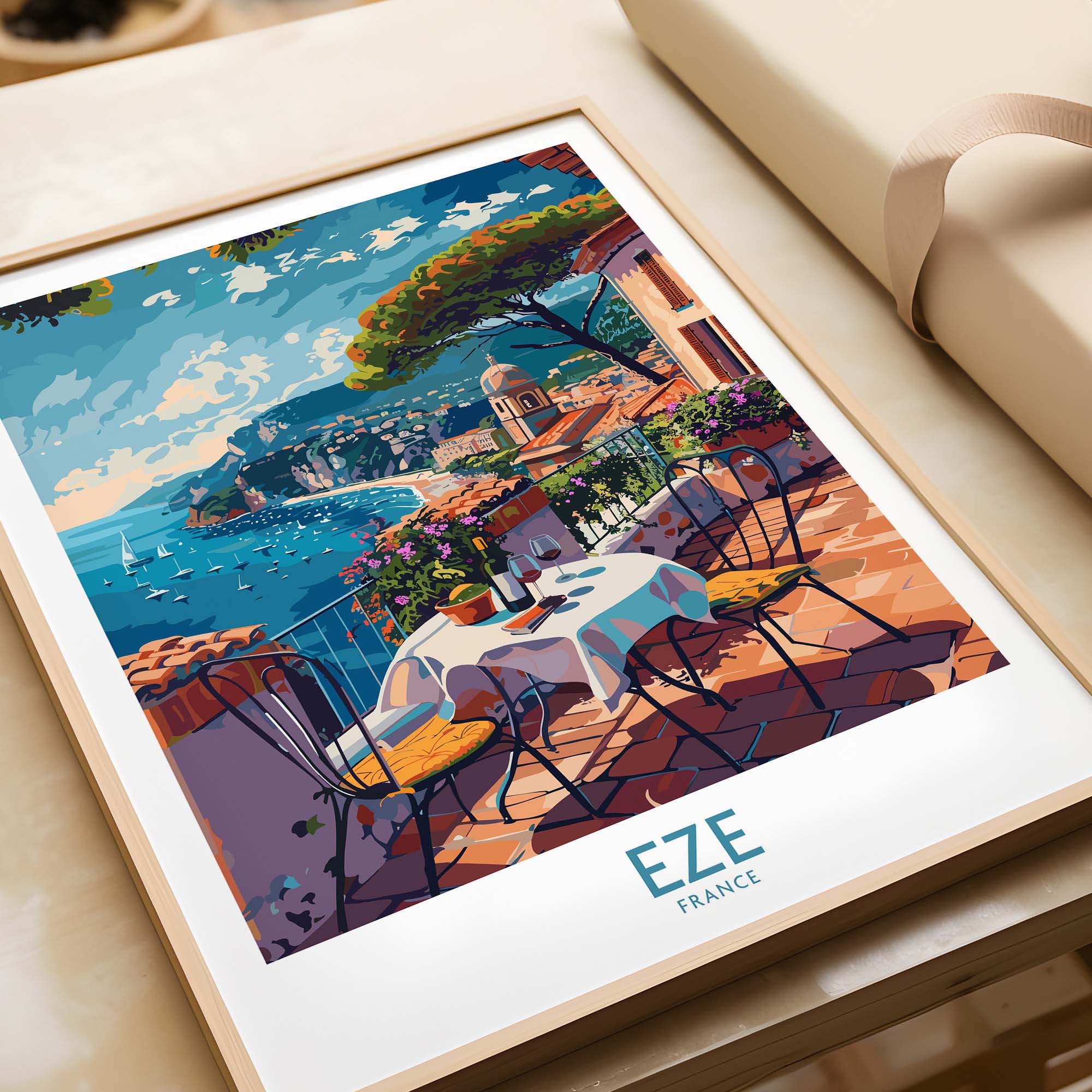 Eze France Wall Art Print - Stylish Home Decor for a Touch of French Elegance